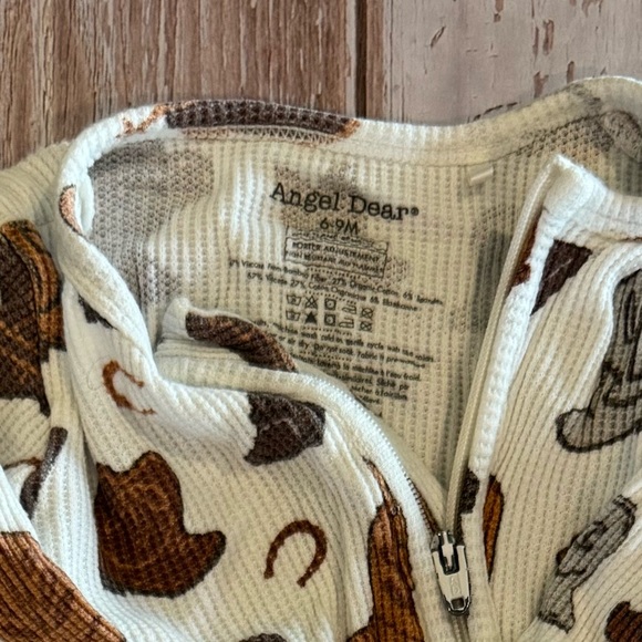 Angel Dear Cream and Brown Animal Pattern Footie - Picture 2 of 2